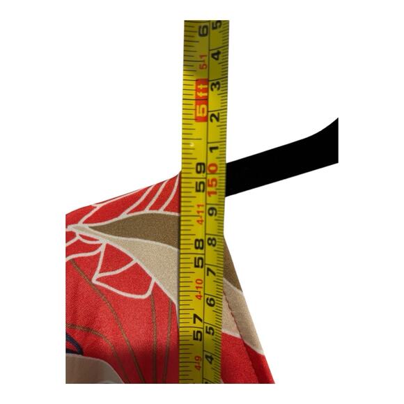 Janette Plus Dress Womens 3X Faux Wrap Maxi Orange Floral Ruffle Vneck Tropical - Picture 8 of 9